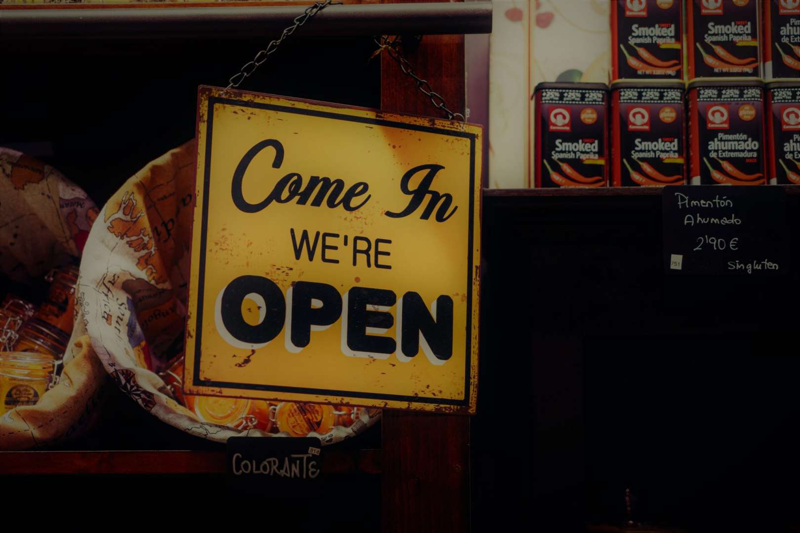 Welcome Sign at a Business Entrance
