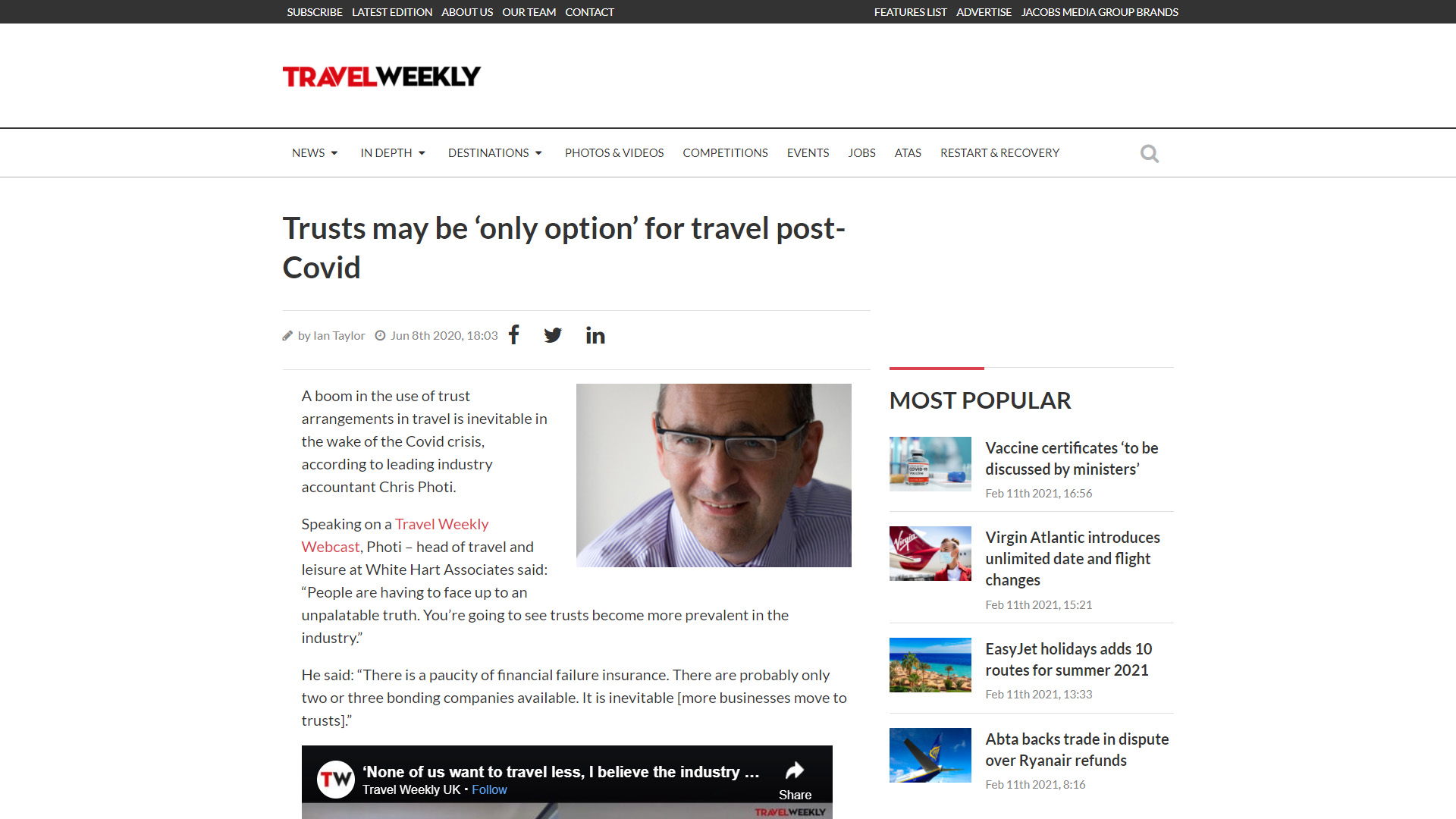 Trusts May Be Only Option For Travel Post Covid